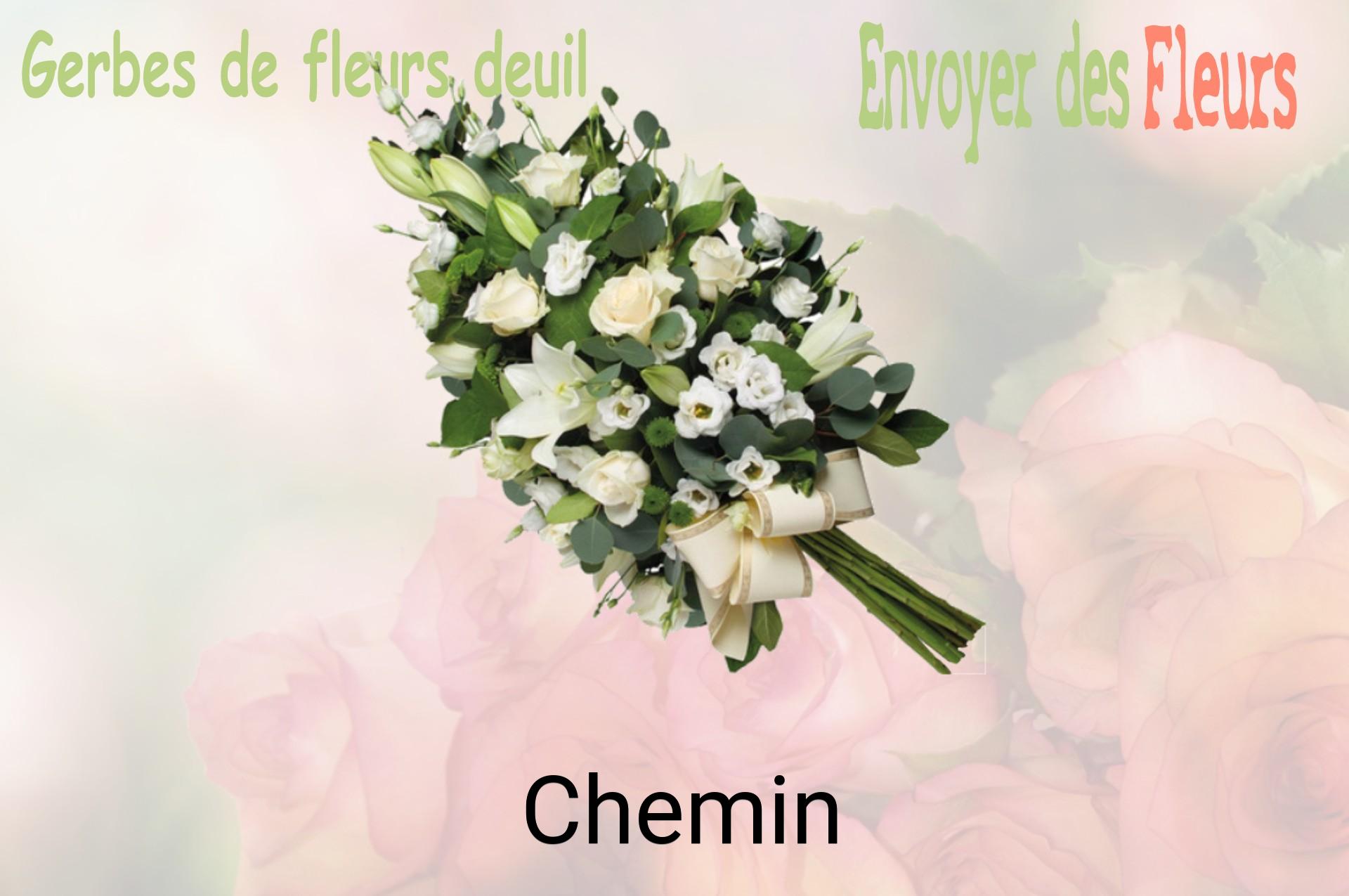 Gerbe de fleurs de deuil livrée à Chemin